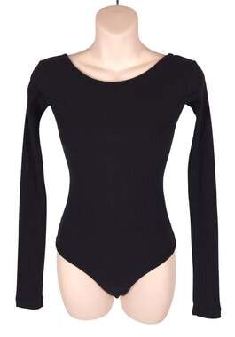 CAES 0013 Ribbed Bodysuit US XS Womens Black Recycled Cotton $170